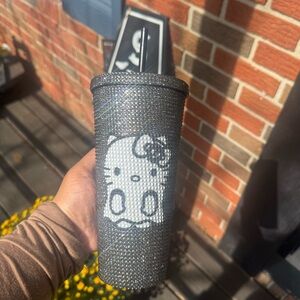 Hello Kitty Halloween Black Rhinestone Tumbler ✨